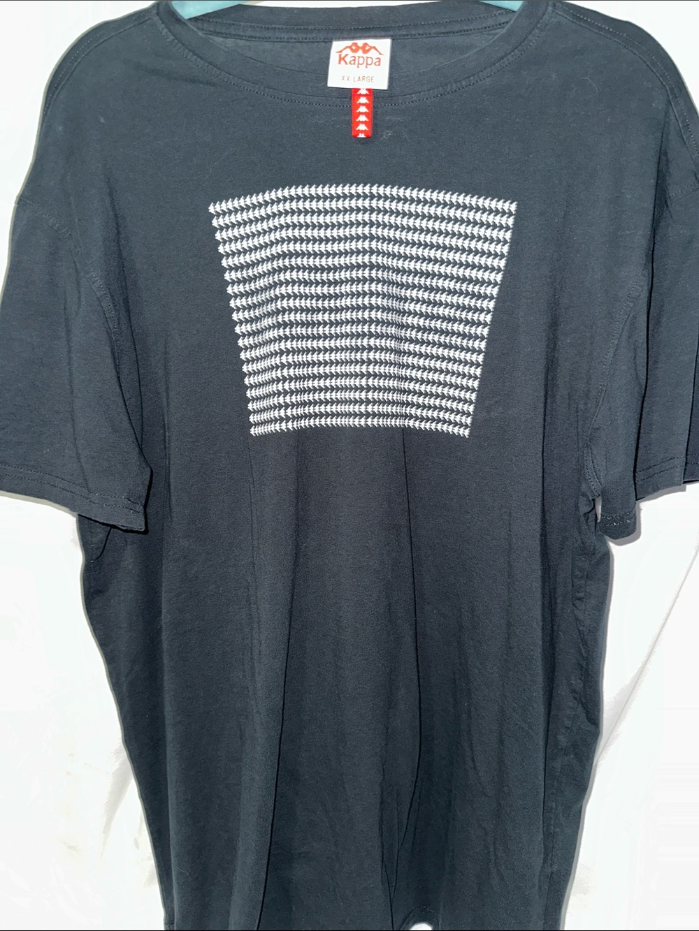 Kappa Black Short-Sleeve Tee with White Geometric Print